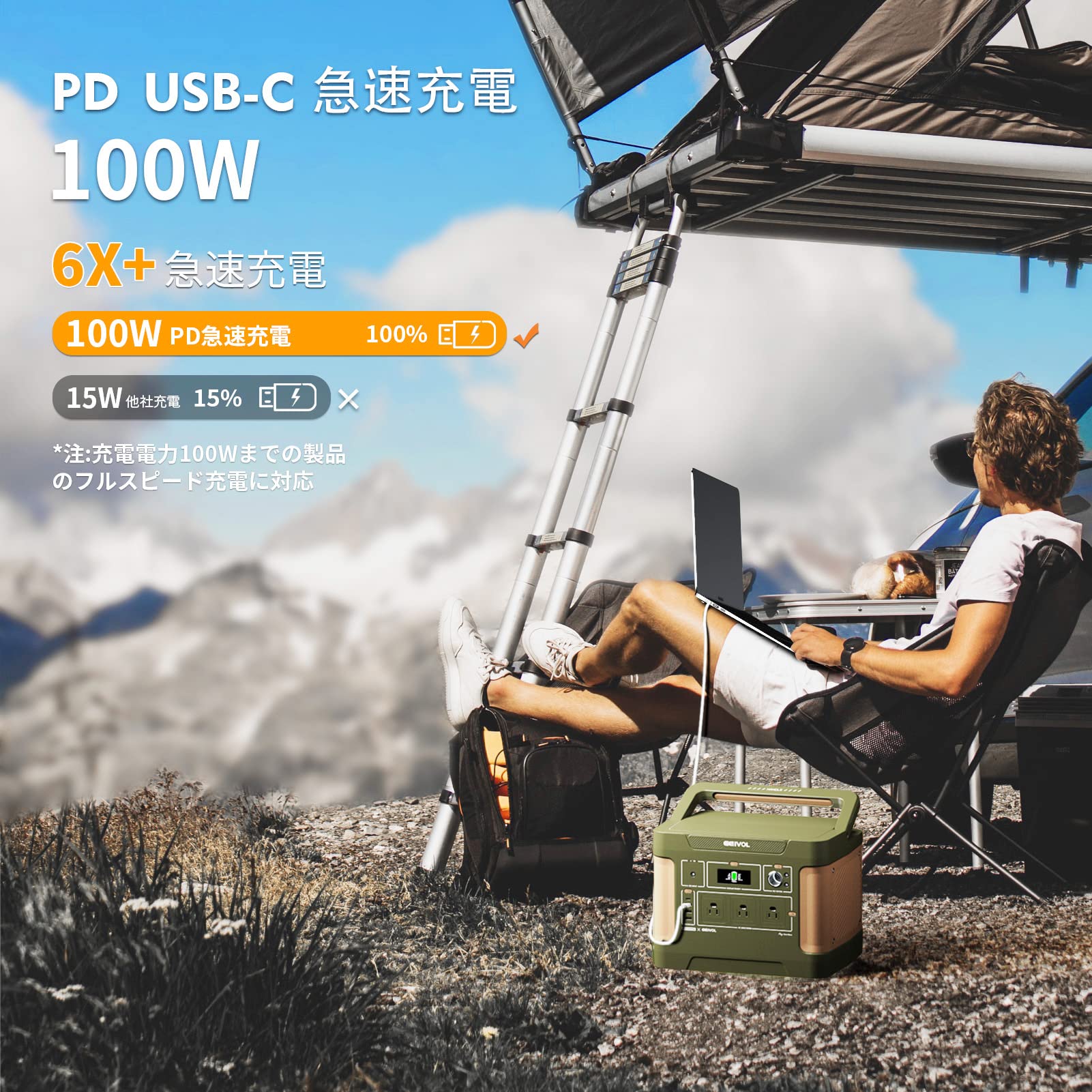 Evopow &amp; EEIVOL ポータブル電源  940Wh / 288000m 41IR-wAoBUL.jpg